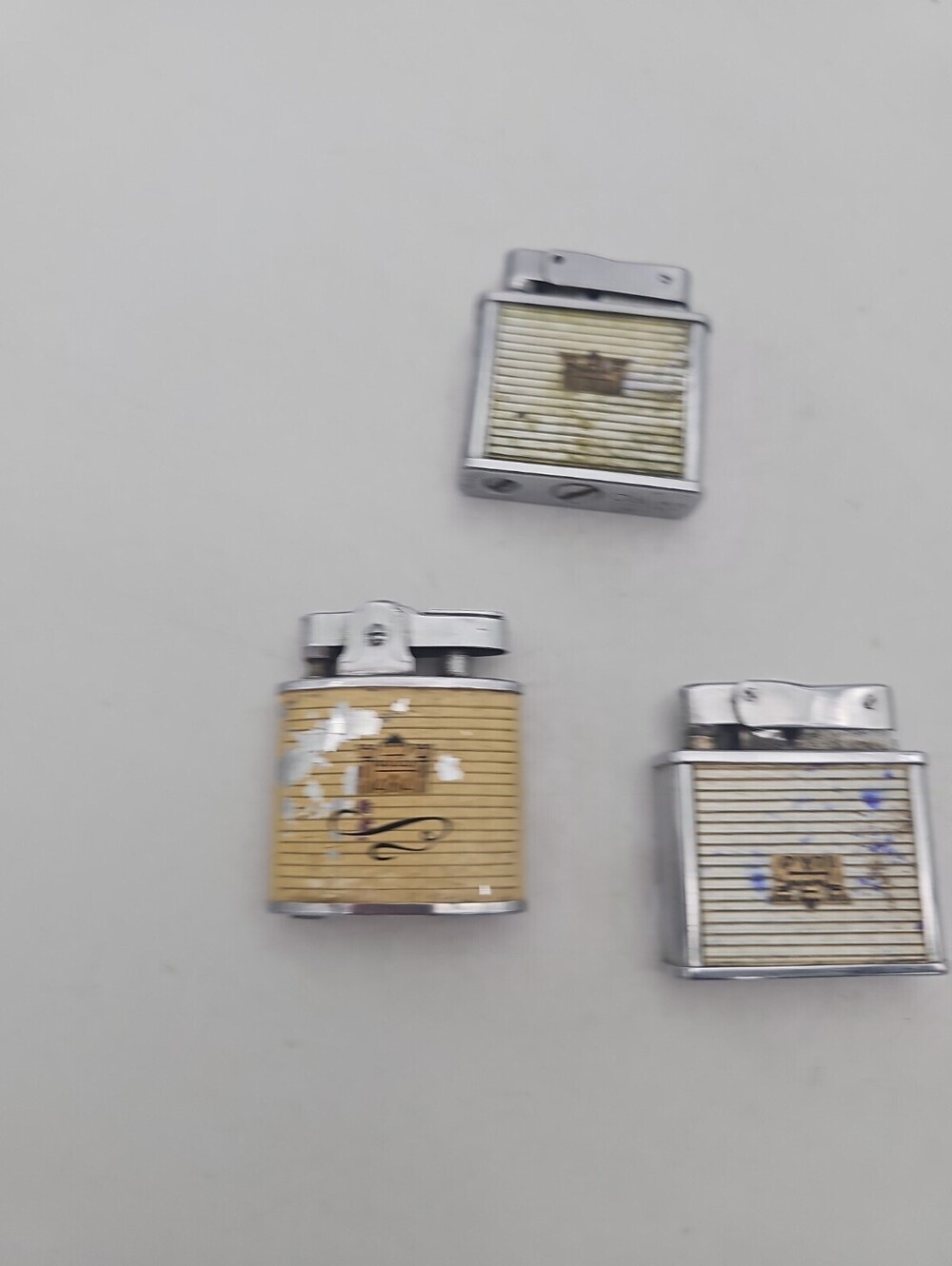 Lot of 3 Vintage Colvair Slide-O-Matic Lighters Japan Castle Repair Project Lot